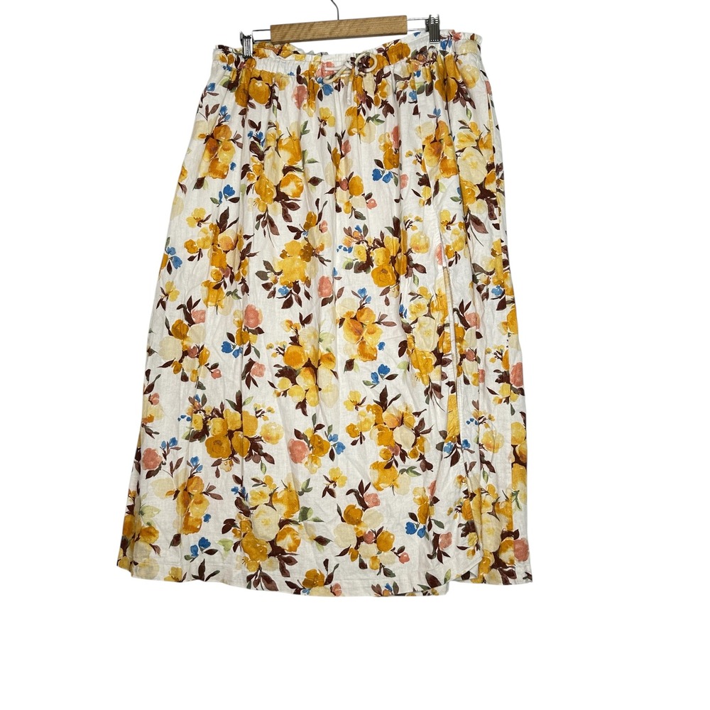Abercrombie & Fitch Petite‎ Maxi Midi Skirt XLP Floral Slit Cottagecore Romantic